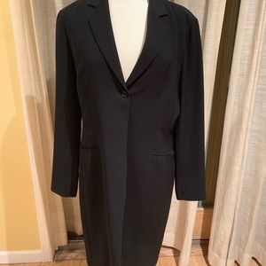 Tahari women’s duster black wool jacket